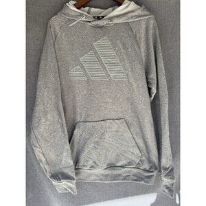 NWT Adidas Men's Game & Go Small Big Logo Training Fleece Hoodie Gray